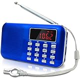 PRUNUS Mini Portable Ultrathin AM(MW)/FM MP3 Micro SD AUX Radio with Emergency Flashlight Function, 1200MAH Rechargeable and Replaceable Battery. Stores and Numbers Stations [ONLY Automatically].