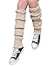 Urban CoCo Women's Winter Knee High Footless Socks Knit Crochet Leg Warmer (Beige)