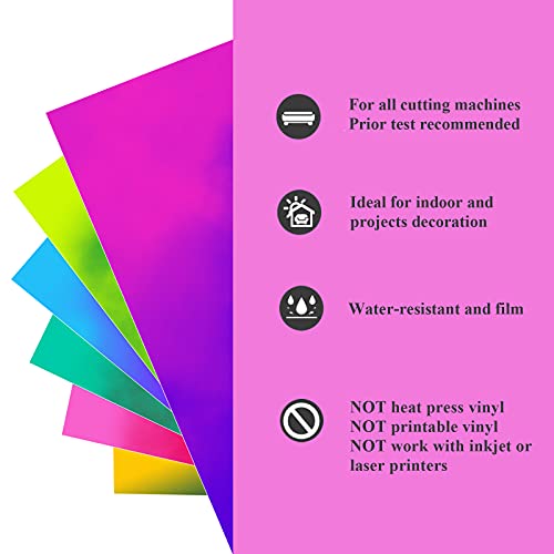 TECKWRAP 50 Pack Permanent Vinyl Sheets - 12x12 Inch, 48 Colors (Glossy & Matte) With Transfer Tape For Cricut