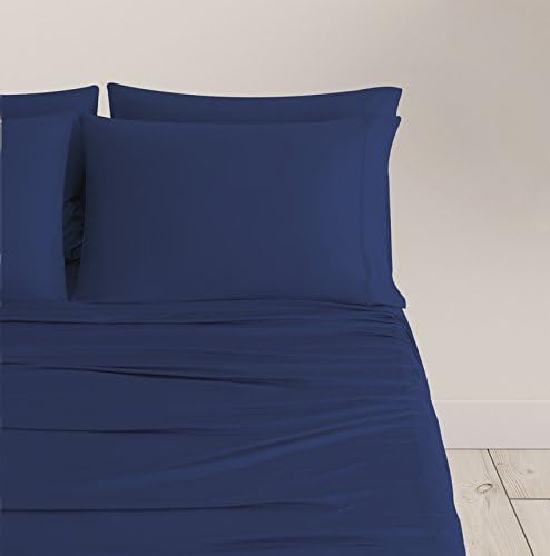 SHEEX Breezy Cooling Sheet Set with 2 Pillowcases, Ultra-Lightweight Fabric, Navy, California King