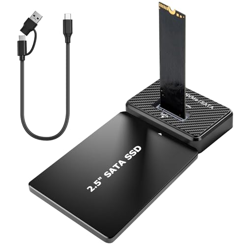 M.2 NVMe and SATA Hard Drive Docking Station Supports 2.5 Inch HDD/SSD, 10Gbps NVMe USB Adapter for M-Key B+M Key, USB 3.2 Gen2 Dual Protocol M2 SSD Enclosure for 2230 2242 2260 2280 SSD