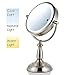 Ovente SmartTouch Cool, Warm, Daylight LED Lighted Mirror, Tabletop Vanity Mirror, 1x/7x Magnification, Battery Operated or AC adapter, 8.5 inch, Nickel Brushed (MPT85BR1x7x)