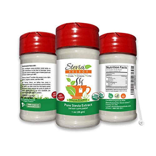 Stevia Powder-Organic Stevia-100% Pure Stevia Extract-No Fillers-(2 Pack) 1 Oz Stevia from the Sweet Leaf-Perfect Weight Loss Diet Aid-Natural Sweetener-Great Tasting Stevia Guarantee!