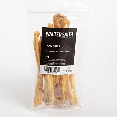 Walter Smith Natural Lamb Tails 150g 100 Natural Dog Treat No Artificial Colours or