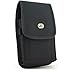 Samsung Rugby 3 A997 Rugby 4 SM-B780A (PLUS SIZE) LARGE OVERSIZE VERTICAL Heavy Duty Rugged Nylon Canvas Protective Carrying Cell Phone Case Pouch with Metal belt Clip Perfect Fits With OTTERBOX SERIES CASE/ LIFEPROOF& WATERPROOF / SHOCKPROOF - BLACK