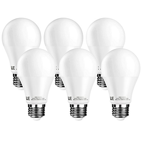 LE Dimmable A19 E26 LED Light Bulbs 9W (60W Equivalent) 120V AC 800lm 5000K Daylight White 6 Packs