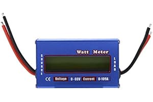 WALFRONT Watt Meter, Digital Power Analyzer with Digital LCD DC 60V 100A Wattmeter for Voltage (V) Current (A) Power (W) (Ah) and Energy (Wh) Measurement