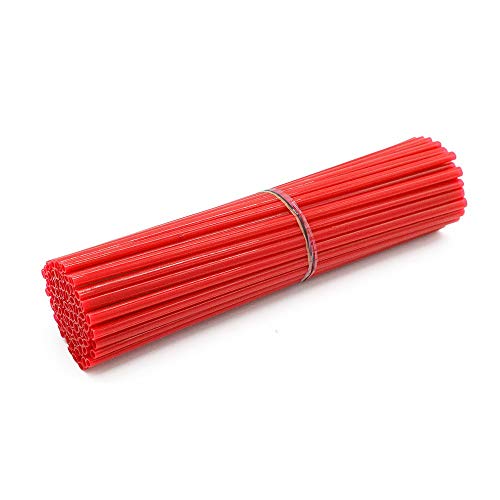 72 Pcs Motorcycle Bicycle Spoke Skins Covers Wraps Wrench 8"-21" rims for Kawasaki KX KL-XF KLR KL Honda CRF XL XLR XR KTM for Yamaha XT250-600 WRF XC, R-Z400S SM RM2 F800GS(Red) - Thumbnail 5