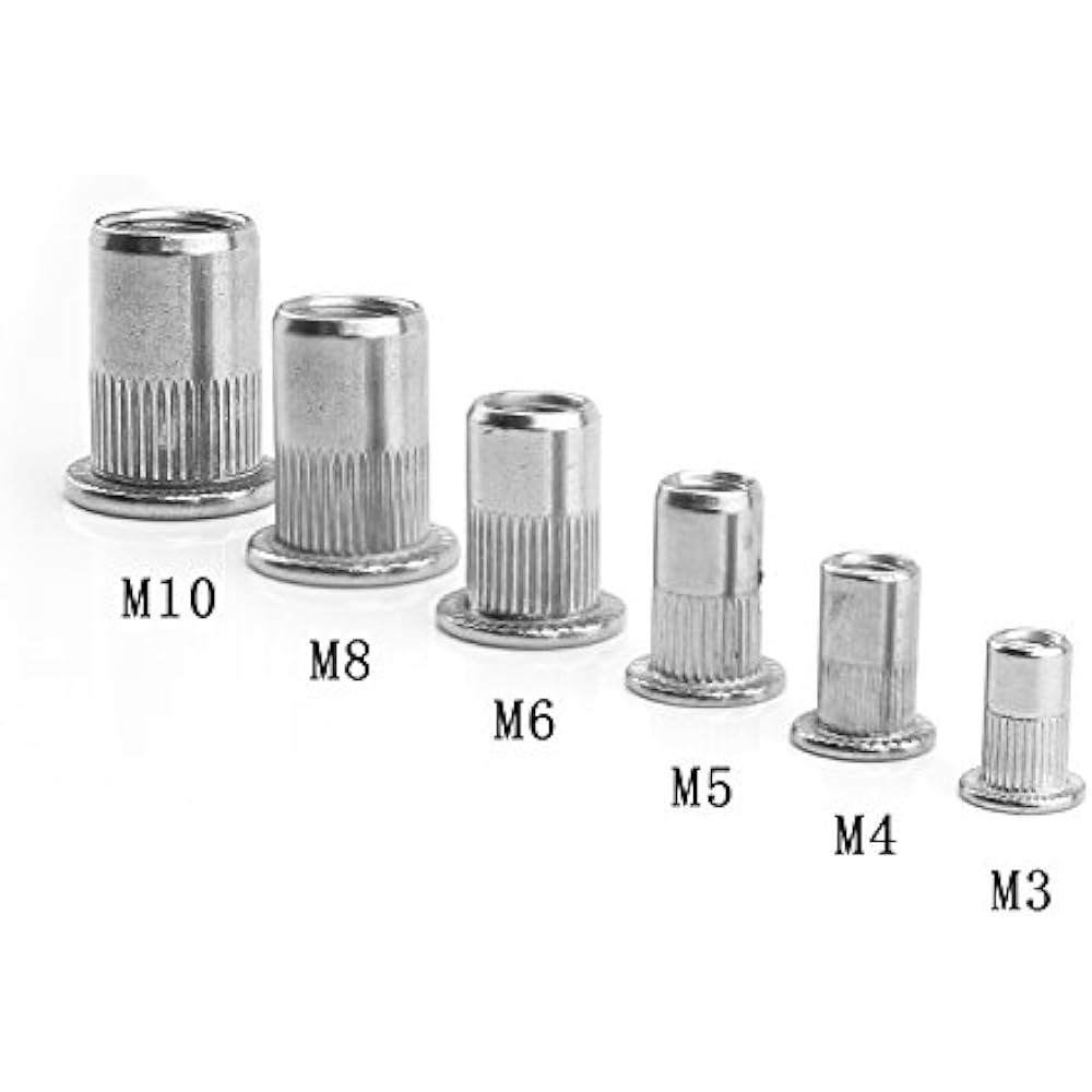 304 Rivet Nuts Stainless Steel Flat Head Threaded Rivetnut Insert Nutsert Kit 6 eBay