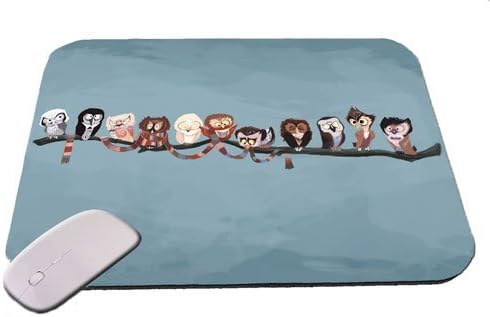 Doctor Who Doctors As Owls on a Branch Mousepad (Mouse Pad)