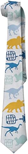 Colorful Dinosaurs Hear Me Roar Gentleman Cool Fashion Tie Classic Stripe Men's Necktie