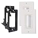 Wi4You Brush Wall Plate White WI1006WH-2 Deco Bristle Single Gang Wallplate with Mounting Bracket for Low Voltage Cable Pass Through (White, 2 Pack) primary