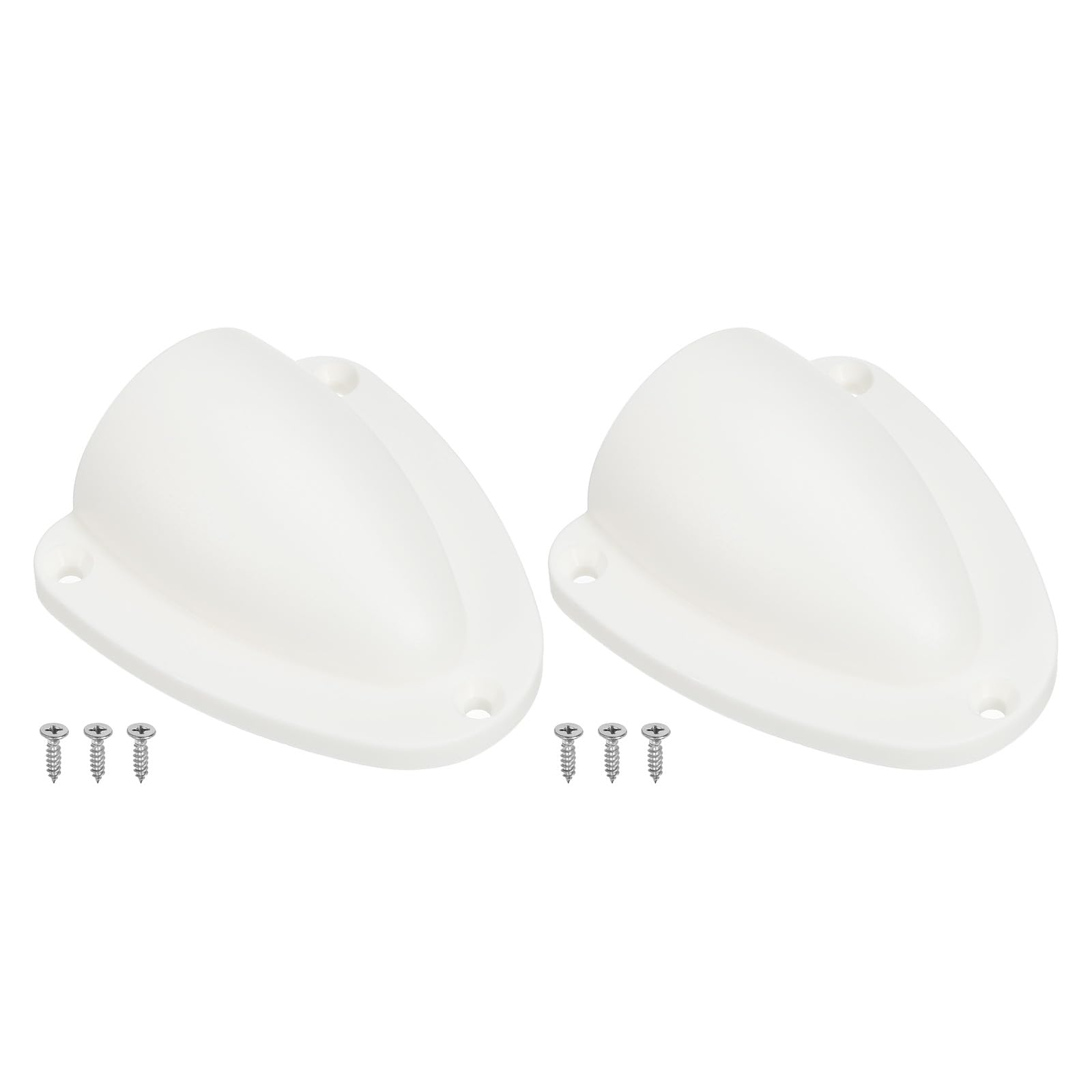 PATIKIL 3" Nylon Marine Wire Cable Vent Cover, 2 Pcs Plastic Clam-shell Vent Cap with Installation Screws for Boat Yacht, White