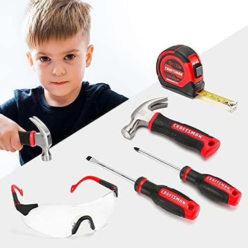 Craftsman 5Piece Kids Junior Tool Set, Real Tools & Accessories For