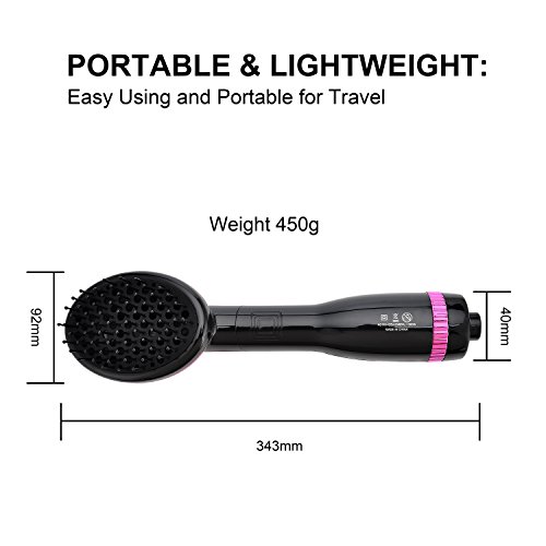 BANGMENG One Step Dryer & Styler Hot Air Paddle Brush | Negative Ion Generator Hair Straightener For All Hair Types | Eliminate Frizzing, Tangled Hair & Knots, Promote Healthy & Shiny Hair Locks