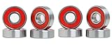 Everland Abec-7 Skateboard Fidget Spinner Bearings (Red)
