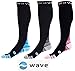Compression Socks (1 pair) for Women & Men by Wave - Best For Running, Athletic Sports, Crossfit, Flight Travel, Maternity Pregnancy, Nursing