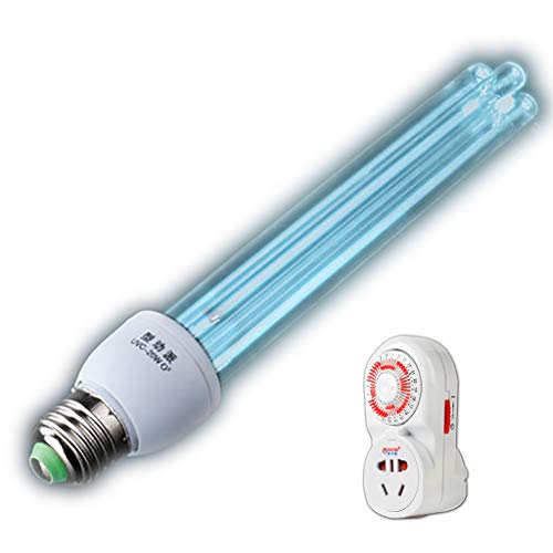 E27 UV Bulbs Sterilization Light Lamp Disinfection Lamp with Timer Remote Control Ultraviolet Germicidal Light Lamp Kills 99.9% Of Bacteria Mold Germ Viruses Effectively for Household Toilet Pet Are