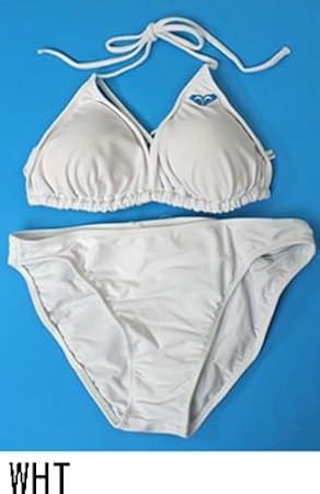 Amazon Co Jp Roxy レディース 無地シンプル水着 ビキニ モノトーンカラー Jill Xrsw001 レディース水着 女性用水着 スイムウエア Lサイズ Wht ホワイト スポーツ アウトドア