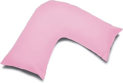 CnA Stores Orthopaedic V-Shaped Pillow 84cm Pink Cover Nursing Pregnancy Support