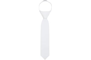 Jacob Alexander Boy's 11" Pretied Solid Color Zipper Tie