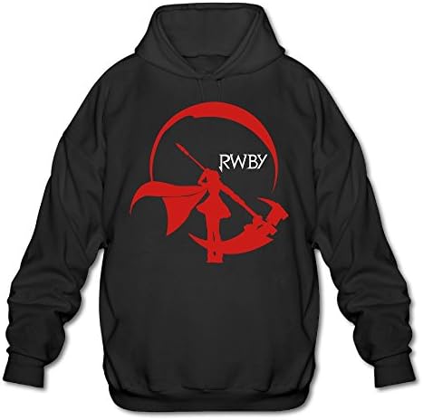 GUOZX Men's Hooded Sweatshirt RWBY Logo Hoody Black M