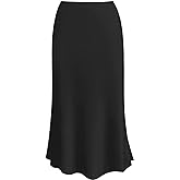 Raincol Womens Leopard Print Skirt Trendy Summer Midi Long Length Silk Satin High Waist Elastic Skirts