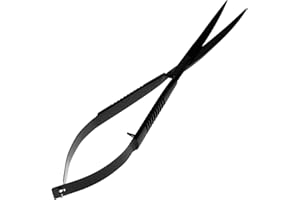 POPETPOP 6.1 Inch Curved Aquarium Scissors Water Grass Shears Spring-Loaded Precision Pinch Action for Aquascaping and Small Plant Trimming