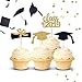 DIY Graduation Cupcake Toppers For Graduation Party Mini Cake Decorations Diploma class of Grad Cap Set 48 Pieces