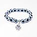 Unijew Blue Beads Evil Eyes Bracelet Hamsa Hand of Fatima for Girl Women Lucky Charm Stretch Bracelets Lucky Charm