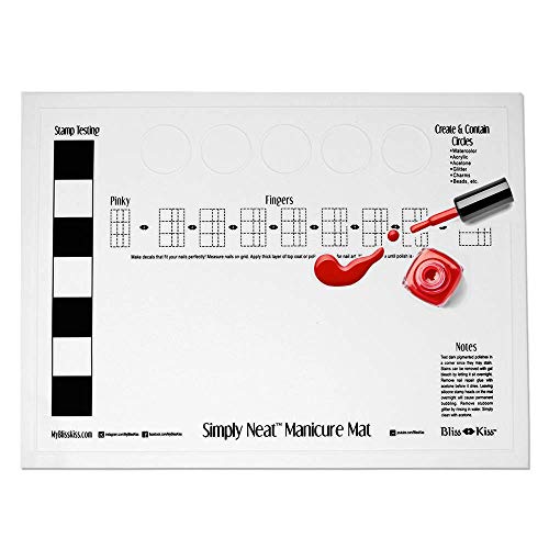 Bliss Kiss Simply Neat Manicure Mat - Silicone Manicure Mat for Stamping and Nail Art