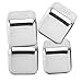 Aerb Set of 4 Stainless Steel Chilling Ice Cubes Reusable for Whiskey Wine Beverage