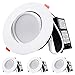 TORCHSTAR 6 Inch Gimbal LED Recessed Lighting with Junction Box, 13.5W IC Rated Air Tight Directional Swivel Downlight, CRI90+ Dimmable Canless LED Recessed Light, 3000K, ETL, Pack of 4