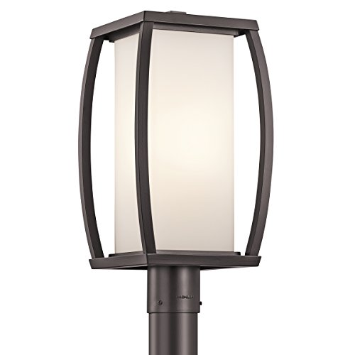 Kichler 49342AZ Bowen Outdoor Post Mount 1-Light, Architectural Bronze