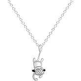 Chereda Power Necklace Silver Plated Monkey Cute 3D Animal Necklace Pendant Charm for Women