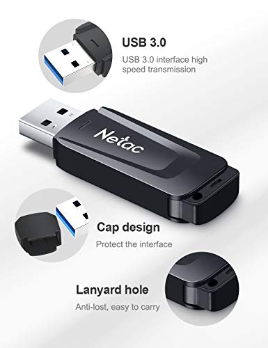 Netac 128G USB 3.0 Flash Drive, High Speed Memory Stick,Up to 90/30 MB/s(R/W) Pen Drive, Thumb Drive for Data Storage, Zip Drive and jump Drive with LED Light