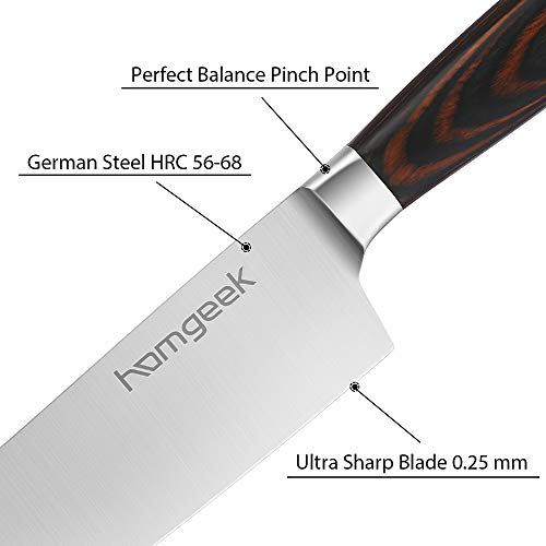 2 Homgeek+2+Piece+Santoku+Stainless+Ergonomic