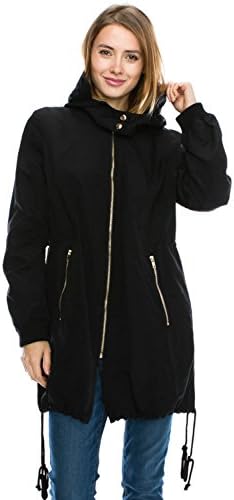 JEZEEL Women's Zipper Pocket Detail Hooded Waterproof Jacket. (DC0166)