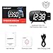 ELEGIANT Projection Alarm Clock, FM Radio Alarm Clock, 6.0'' LED Curved-Screen Display with Dimmer 180° Adjustable Dual Alarm, 12/24Hour, Battery Backup, 7 Alarm Sounds with USB Charger for Bedroom