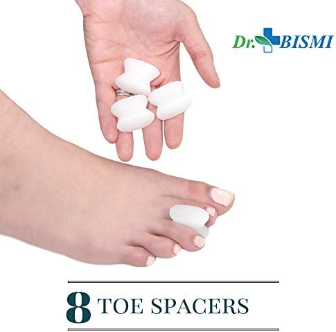 Dr Bismi 8 Piece Bunion Toe Separators - Best Bunions Treatment For Fast Bunion Relief - Perfect To Wear With Shoes