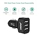 iXCC UL Certified 36W/7.2A 3 Port Car Charger, Fast Car Charger Adapter for iPhone 7s 6s Plus, USB Car Charging Ports for Galaxy S8+ S7 S6 Edge, iPad Pro Air mini, Note 5, LG, Nexus and More - Black