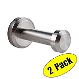 KES A1066-2-P2 BRASS Single Robe and Towel Hook Wall Mount, Brushed Nickel, 2 Pcs Pack