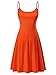 KIRA Women's Sleeveless Adjustable Strappy Flared Midi Skater Dress (Large, Orange)