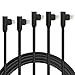APFEN iPhone Cable 5 Pack(3/3/6/6/10FT) MFI Certified Cable Lightning Fast Charger Nylon Braided Data Cord 90 Degree Elbow for Game Video Compatible with iPhone 12 11 Pro Max XR XS Max iPod (Black)