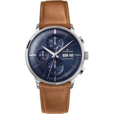 Junghans Meister Chronoscope Sunray Blue Dial Day Date 027/4526.01