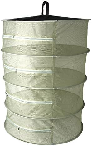 NerverKO Collapsible 4 Layer Mesh Dry Net Hanging Herbal Bud Plant Clothes Drying Rack (Army Green)
