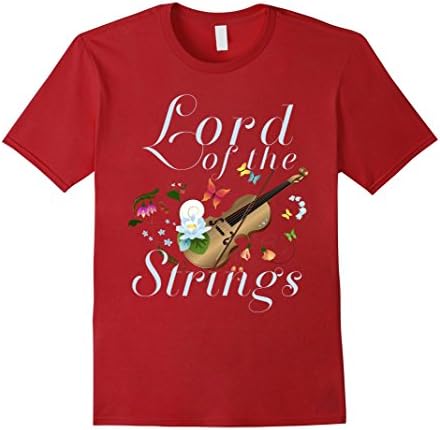 Mens  Lord Of The Strings Violin T Shirt, Violin Shirt Large Cranberry
