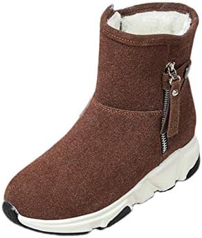 [VALER] ムートンブーツ レディース ボアブーツ 厚底 防寒 滑り止め ショートブーツ ローヒール スエード ファー付き レディース ボアブーツ ショートブーツ ジップアップ ローヒール 大きいサイズ 履きやすい 歩きやすい もこもこボア