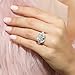BERRICLE Sterling Silver 3-Stone Wedding Engagement Rings Asscher Cut Cubic Zirconia CZ Statement Cocktail Anniversary Ring for Women, Rhodium Plated Size 6