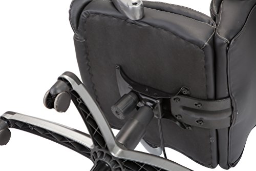 Christies Home Living Leather White Stitch Comfortable Adjustable Chairs, Office Chairs, Black - Thumbnail 4